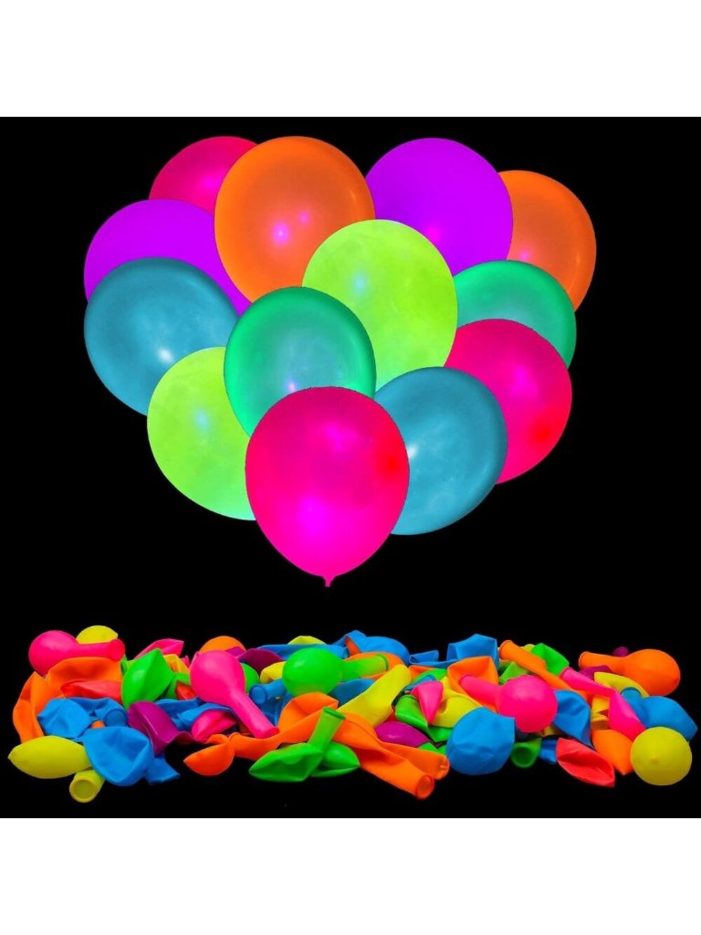 100 Pcs Glow in the Dark Neon Balloons for Party Decorations & Events